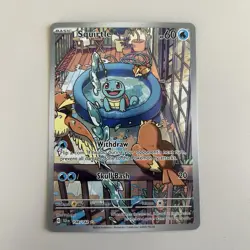 Pokemon Squirtle TCG Full Art Holo Card 148/142 Stellar Crown Illustration Rare - Image 1