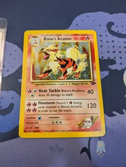 Blaine’s Arcanine Holo Rare 1/132 Gym Challenge Pokemon Card - LP/NM - WOTC Era - Image 3