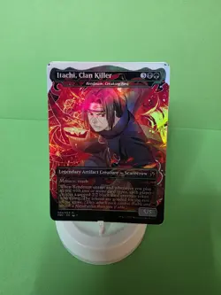 Itachi, Clan Killer FOIL Borderless Playtest Card Mtg Naruto Anime - Image 2