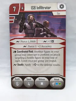 (6) Star Wars Imperial Assault ISB Infiltrators Villain Pack Cards - Image 2