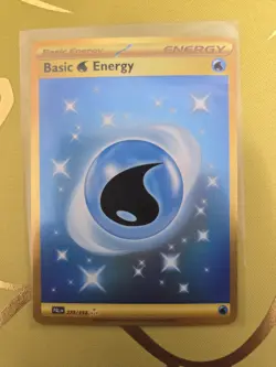Pokemon Card Basic Water Energy 279/193 Gold Secret Rare Paldea Evolved - Image 1
