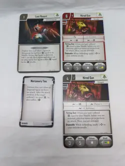 (4) Star Wars Imperial Assault Hired Guns Villain Pack Cards - Image 1