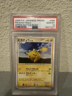 2008 Pokemon PSA 10 Pikachu P.M JPN Promo Holo Spring Battle Road 095 - Image 1