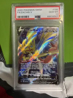 2020 Pokemon Sword and Shield Zacian V Full Art PSA 10 GEM MINT! 195/202 - Image 1