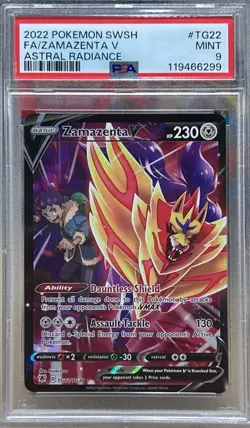 2022 POKEMON SWORD & SHIELD ASTRAL RADIANCE #TG22/TG30 FA/ZAMAZENTA V PSA 9 Mint - Image 1