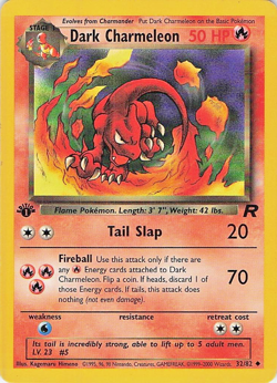 DARK CHARMELEON 1st Edition Team Rocket LP Card - Image 1