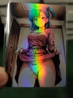 BULMA DRAGON BALL RAINBOW FOIL WAIFU ANIME CARD #2 - Image 2