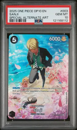 One Piece Card Game OP10 Sanji ST14-003 SP Special Alternate Art PSA 10 - Image 1