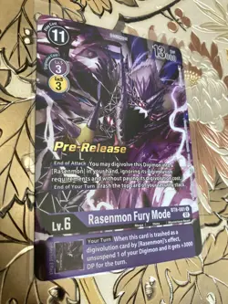 Digimon Card Game Pre-Release Foil Rasenmon Fury Mode BT8-081 New Awakening - Image 1