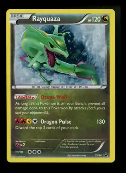 Rayquaza XY64 Black Star Promo 2015 Cosmos Holo Rare SWIRL Pokemon Card TCG - Image 1