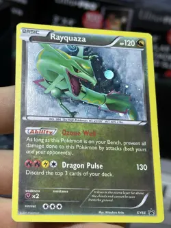 Rayquaza XY64 Black Star Promo 2015 Cosmos Holo Rare SWIRL Pokemon Card TCG - Image 5