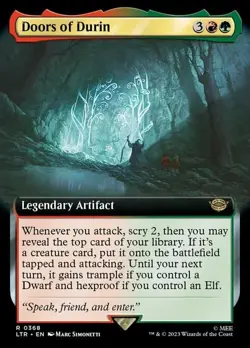 Magic The Gathering MTG DOORS OF DURIN EXTENDED ART The Lord of the Rings NM - Image 1