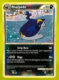 2010 POKEMON HEARTGOLD & SOULSILVER TRIUMPHANT SHARPEDO REVERSE HOLO #30/102 - Image 1