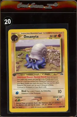 Pokemon TCG ~ Omanyte 1st Edition ~ Neo Discovery 60/75 Regular LP - Image 1