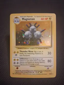 Pokemon TCG Magneton Base Set 9/102 Holo Unlimited Holo Rare - MP - Image 1