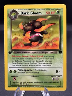 Pokemon TCG Dark Gloom 36/82 Team Rocket 1st Edition Vintage WOTC MP - Image 1