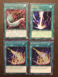 Yugioh - Harpies’s Feather Duster, Lightning Storm IGAS, Raigeki - MP/NM - Image 1