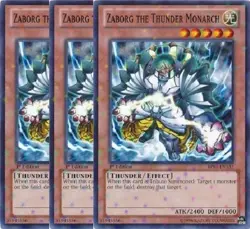 Yugioh Zaborg the Thunder Monarch x 3 - 1st Edition Starfoil Rare NM Free Holo - Image 1