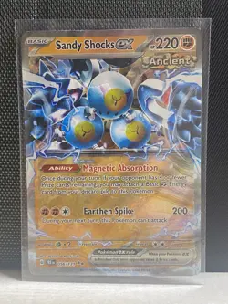Scarlet And Violet Prismatic Evolutions Sandy Shocks Ex Ancient Card. - Image 1
