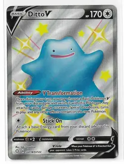 Ditto V SV118/SV122 Shining Fates Shiny Vault Holo Pokemon TCG Card NM - Image 1