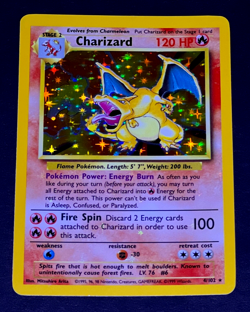 1999 Pokemon CHARIZARD Base Set HOLO BLEED Misprint ERROR Card 4/102 Rare WotC - Image 1