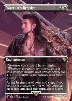 Warrior's Resolve X1 BORDERLESS FOIL-NM/M-Commander: Final Fantasy - Image 1