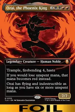 1x - Ozai, the Phoenix King - FOIL BORDERLESS - Avatar: The Last Airbender MTG - Image 1