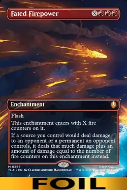 1x - Fated Firepower - FOIL BORDERLESS #297 - Avatar: The Last Airbender MTG - Image 1