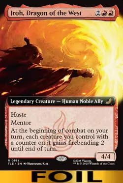 1x - Iroh, Dragon of the West - FOIL EXTENDED ART #194 - Avatar: Eternal MTG - Image 1