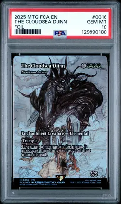 2025 MTG FINAL FANTASY: THROUGH THE AGES FOIL #0016 THE CLOUDSEA DJINN PSA 10 - Image 1