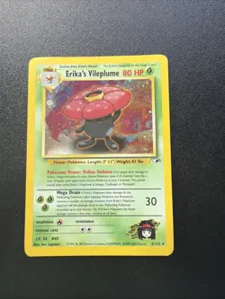 Erika's Vileplume #5/132, Gym Heroes Rare Holo SWIRL 2000 Vintage Pokemon LP - Image 1