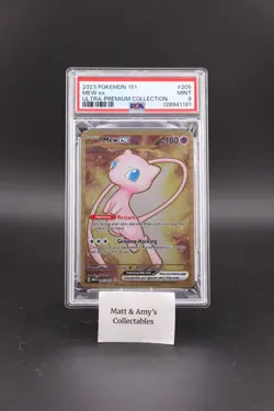 2023 Pokemon Mew ex 151 MEW EN Hyper Rare Full Art #205 PSA 9 - Image 1