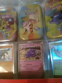 NEW Rare Pokemon TCG Scarlet and Violet Mini Tins 151 4 Pack Cans. - Image 4