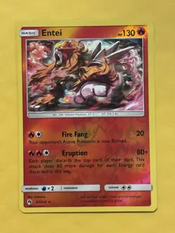 Pokemon TCG Entei Sun & Moon - Lost Thunder 47/214 Reverse Holo Rare Nm - Image 1