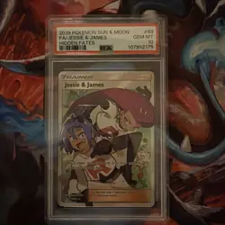2019 POKEMON SUN & MOON HIDDEN FATES #68 FULL ART/JESSIE & JAMES PSA 10 - Image 1