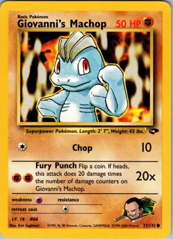Giovanni's Machop Gym Challenge Common NM Pokemon 072/132 Unlimited - Image 1