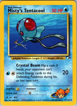Misty's Tentacool (57) Gym Heroes Uncommon NM Pokemon 057/132 Unlimited - Image 1