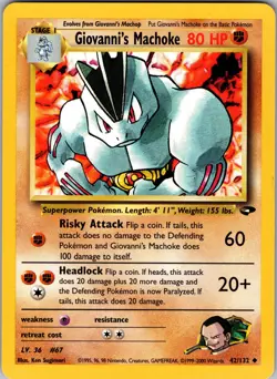 Giovanni's Machoke Gym Challenge Uncommon NM Pokemon 042/132 Unlimited - Image 1