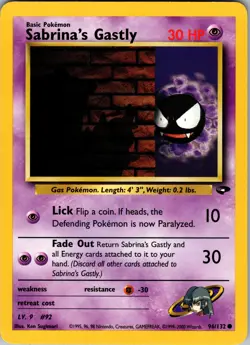 Sabrina's Gastly (96) Gym Challenge Common LP Pokemon 096/132 Unlimited - Image 1