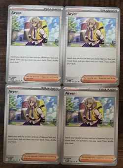 4x Arven - 186/197 Obsidian Flames - Pokemon TCG - Playset - Image 1