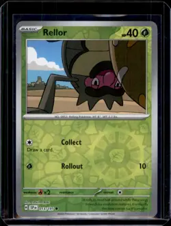 Rellor SV08: Surging Sparks Pokemon 013/191 Reverse Holo NM+ - Image 1