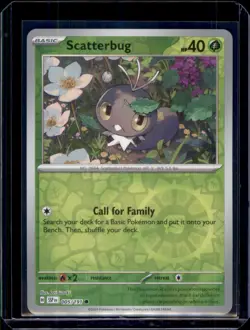 Scatterbug SV08: Surging Sparks Pokemon 005/191 Reverse Holo NM+ - Image 1