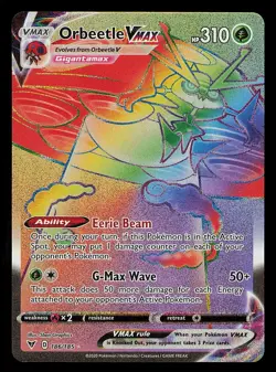 Pokemon Orbeetle VMAX 186/185 Vivid Voltage Sword & Shield SECRET RARE - Image 1