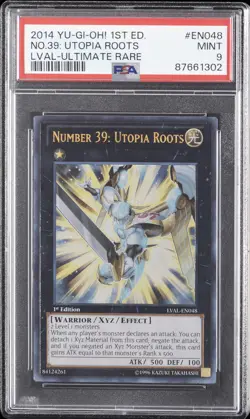 2014 YU-GI-OH! LVAL-LEGACY OF THE VALIANT #EN048 NUMBER 39: UTOPIA ROOTS PSA 9 - Image 1