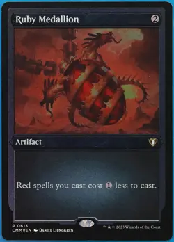 Ruby Medallion (ETCHED) FOIL Commander Masters PLD Etched CARD (493788) ABUGames - Image 1