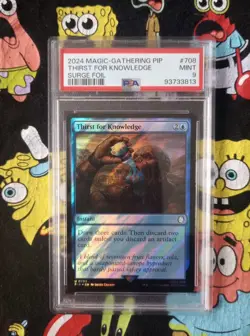 MTG Fallout Thirst for Knowledge Surge Foil PSA 9 Mint Pop 1 - Image 1