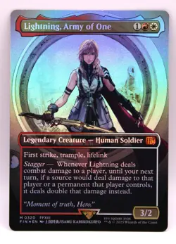 MTG Lightning, Army of One (0320) (Borderless) Final Fantasy Foil NM Un-Played - Image 1