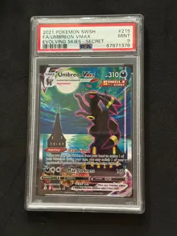 Umbreon Vmax 215/203 Secret Evolving Skies Pokemon 2021 PSA 9 Cert#376 - Image 3