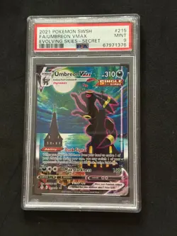 Umbreon Vmax 215/203 Secret Evolving Skies Pokemon 2021 PSA 9 Cert#376 - Image 5