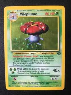 Vileplume 15/64 Jungle set 1999 Pokemon holo card - Image 1